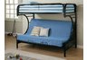 Black Fordham C Style Twin Over Full Futon Bunk Bed