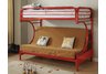Red Fordham C Style Twin Over Full Futon Bunk Bed
