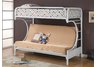 White Fordham C Style Twin Over Full Futon Bunk Bed
