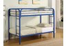Blue Fordham Twin Over Twin Bunk Bed with Built-In Ladders