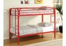 Red Fordham Twin Over Twin Bunk Bed with Built-In Ladders