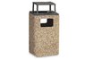 20 Gallon Structure Trash Receptacle | Rain Bonnet Covered Ashtray