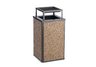 30 Gallon Essence Trash Receptacle | Fire Rated | Ashtray/Rain Bonnet