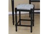 Black & White Check 24'' Black Hawthorne Upholstered Counter Stool