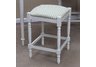 Green & White Check 24'' White Hawthorne Upholstered Counter Stool