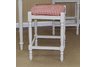Red & White Check 24'' White Hawthorne Upholstered Counter Stool