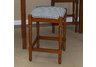 Black & White Check 24'' Walnut Hawthorne Upholstered Counter Stool