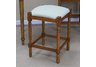 Green & White Check 24'' Walnut Hawthorne Upholstered Counter Stool