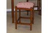 Red & White Check 24'' Walnut Hawthorne Upholstered Counter Stool