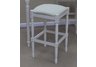 Green & White Check 30'' White Hawthorne Upholstered Bar Stool