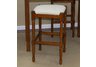 Biscuit & White Check 30 Walnut Hawthorne Upholstered Bar Stool