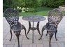 Tea Rose 3pc Bistro Set Antique Bronze
