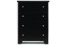 Columbia Black 4 Drawer Chest with Roller Glides