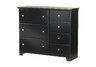 Columbia Black 7 Drawer Dresser with Roller Glides