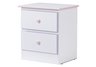 Miami Glacier White 2 Drawer Nightstand with Roller Glides