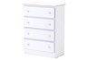 Miami Glacier White 4 Drawer Chest with Roller Glides