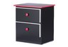 Miami Black 2 Drawer Nightstand with Roller Glides