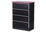 Miami Black 4 Drawer Chest with Roller Glides