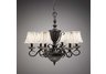 Chandelier 6 Light Fixture Bronze Finish Fabric Shade Legacy Style