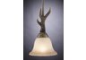 Mini pendant light citrine glass shade Buckhorn style antler