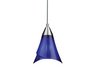 Brushed Nickel Mini Pendant W/Blue Glass