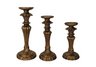 Set of 3 Candleholders - Antique Gold