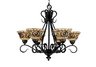 Tiffany Buckingham 6-Light Chandelier in Vintage Antique with Tiffany Style Glass
