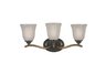 3 light royal bronze vanity, amber mist glass