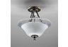 Ceiling fixture semi flush 2 light olde Bronze finish frosted glass shade