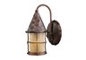 Rustica 1-Light Outdoor Sconce in Antique Copper with Scavo Glass