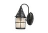 Rustica 1-Light Outdoor Sconce in Matte Black with Scavo Glass
