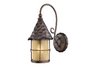 Rustica 1-Light Outdoor Sconce in Antique Copper with Scavo Glass