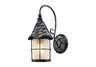 Rustica 1-Light Outdoor Sconce in Matte Black with Scavo Glass