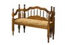 Wrap around oak bench