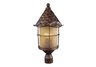Rustica 3-Light Outdoor Post Light in Antique Copper with Scavo Glass