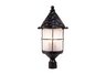 Rustica 3-Light Outdoor Post Light in Matte Black with Scavo Glass