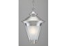 Outdoor light fixture hanging lantern brushed nickel finish frosted glass