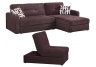 3-Piece Sofa Bed Set - Chocolate Fabric