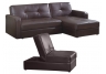 3-Piece Sofa Bed Set - Brown Leather