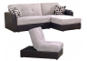 3-Piece Sofa Bed Set - Camel Fabric & PVC