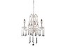 3 Light Chandelier In Antique White And Clear Crystal