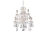 9 Light Chandelier In Antique White And Clear Crystal