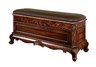 Faux Leather Top Storage Bench