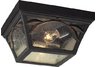 2 Light Outdoor Flush Mount In Weathered Charcoal And Seeded Glass