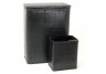 CHELSEA COLLECTION HAMPER AND MATCHING WASTEBASKET SETBLACK