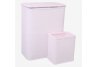 CHELSEA COLLECTION HAMPER AND MATCHING WASTEBASKET SETCRYSTAL PINK