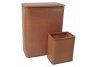 CHELSEA COLLECTION HAMPER AND MATCHING WASTEBASKET SETNUTMEG