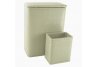 CHELSEA COLLECTION HAMPER AND MATCHING WASTEBASKET SETSAGE GREEN