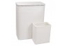 CHELSEA COLLECTION HAMPER AND MATCHING WASTEBASKET SETWHITE