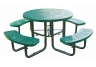 picnic table, round picnic table, perforated table, commercial site furnishing